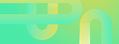 Posta, Arkaplan, Banner, Ad, Promo, Davetiye, Etc için Yeşil ve Sarı Bayrak Geometrik Çizgileri Soyut Fütürist İdeal