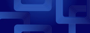 Posta, Arkaplan, Banner, Ad, Promo, Davetiye, Etc İçin Parlak Geometrik Çizgilere sahip Mavi Soyut Sancak