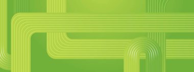 Posta, Arkaplan, Banner, Ad, Promo, Davetiye, Etc İçin Parlak Geometrik Satırlı Yeşil Soyut Sancak