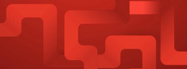 Posta, Arkaplan, Banner, Ad, Promo, Davetiye, Etc için Geometrik Çizgilerle Soyut Kırmızı Sancak Tasarımı İdeal