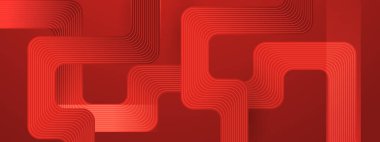 Posta, Arkaplan, Banner, Ad, Promo, Davetiye, Etc İçin Parlak Geometrik Satırlı Kırmızı Soyut Sancak