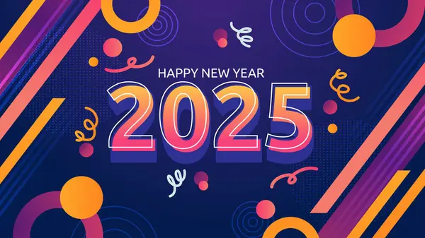 Mor Menekşe Turuncu ve Pembe Yeni Yıl Tasarım Arkaplanı