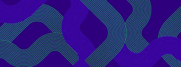 Posta, Arkaplan, Banner, Ad, Promo, Davetiye, Etc için Geometrik Çizgilerle Mavi ve Yeşil Sancak Tasarımı İdeal