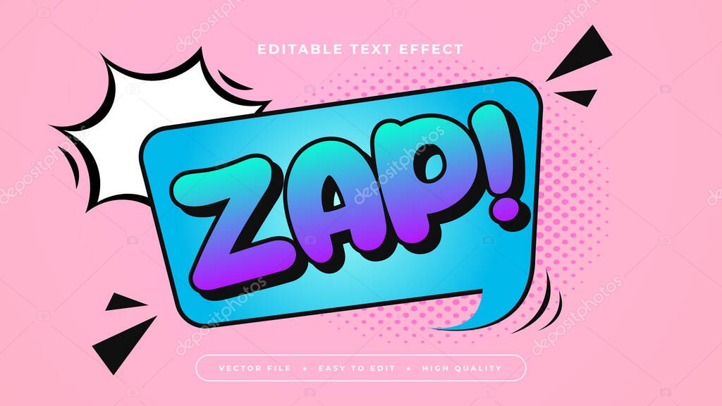 Pink Blue and Purple Violet Zap 3d Editable Text Effect - Font Style