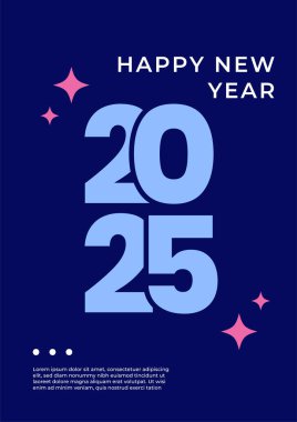 2025 Mavi ve Pembe Geometrik Kapaklı Poster Tasarımı Arkaplan