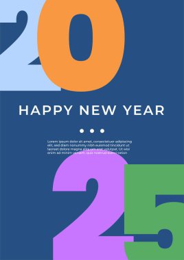 Mutlu yıllar 2025 Düz Tasarım Posteri