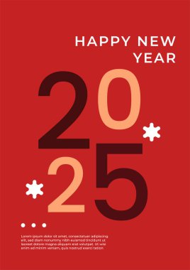 Kırmızı Yeni Yıl 2025 Modern Kapak Posteri Tasarımı Arkaplanı