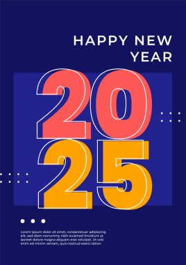 Renkli Stili Yeni Yıl 2025 Kapak Posteri Tasarımı Arkaplan