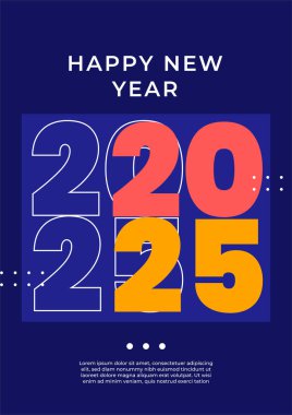 Renkli Stili Yeni Yıl 2025 Kapak Posteri Tasarımı Arkaplan
