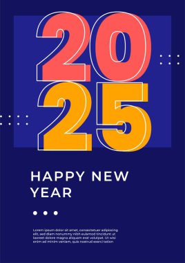 Renkli Stili Yeni Yıl 2025 Kapak Posteri Tasarımı Arkaplan