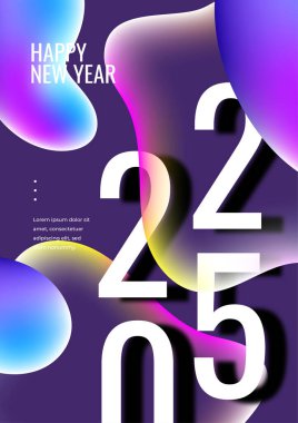 2025 Mor Menekşe ve Mavi Soyut Modern Kapak Posteri Tasarımı Arkaplan