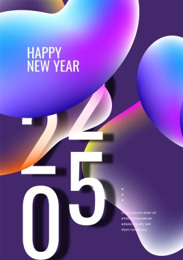 Mor Menekşe Pembe ve Beyaz 2025 Soyut Şekil Kapak Posteri Tasarımı Arkaplan