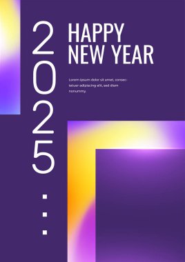 2025 Mor Menekşe ve Sarı Soyut Modern Kapak Posteri Tasarımı