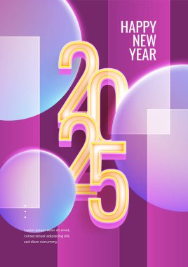 2025 Mor Mor Mor Sarı ve Mavi Soyut Modern Kapak Posteri Tasarımı