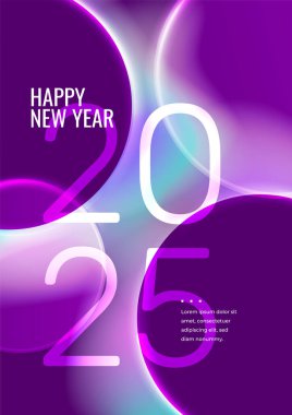 Mor Mor Mor Pembe ve Mavi 2025 Soyut Şekil Kapak Posteri Tasarımı