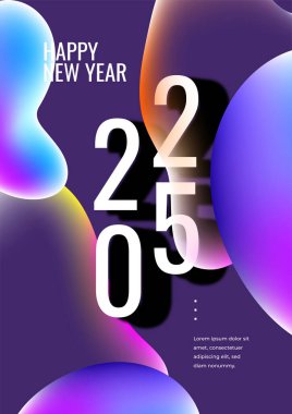 2025 Mor Pembe ve Mavi Geometrik Tasarım Arkaplan