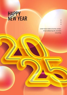 Turuncu Sarı ve Beyaz 2025 Minimalis Modern Kapak Posteri Tasarımı