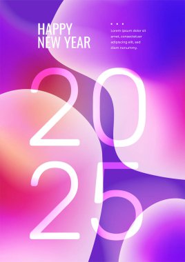 2025 Mor Mor Pembe ve Mavi Gradyan Soyut Şekiller Kapağı