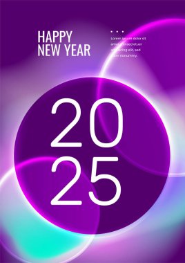 2025 Mor Menekşe ve Mavi Soyut Modern Kapak Posteri Tasarımı Arkaplan