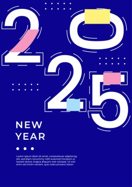 Mavi Pembe ve Sarı Soyut Teknoloji Kapağı 2025 Poster Tasarımı Arkaplan Koleksiyonu