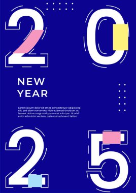 Mavi Pembe ve Sarı Soyut Modern 2025 Kapak Posteri Tasarımı