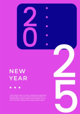 Soyut Pembe Mavi ve Beyaz 2025 Geometrik Tasarım Arkaplanı