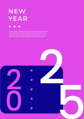 Pembe Mavi ve Beyaz 2025 Soyut Şekil Kapağı Poster Tasarımı Arkaplan