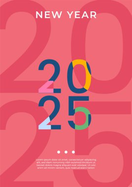 Soyut Kırmızı Sarı ve Yeşil 2025 Geometrik Tasarım Arkaplanı