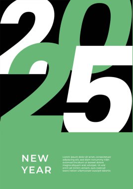 Yeşil Siyah ve Beyaz Soyut Modern 2025 Kapak Posteri Tasarımı Arkaplan