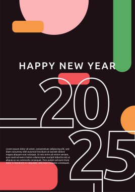 Soyut Renkli 2025 Geometrik Tasarım Arkaplanı