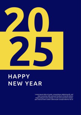 Mavi ve Sarı Soyut Modern 2025 Kapak Posteri Tasarımı Arkaplan