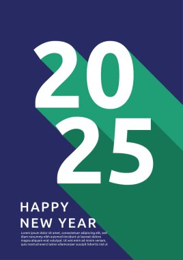 Mavi Yeşil ve Beyaz Minimalis 2025 Kapak Poster Tasarımı Arkaplan