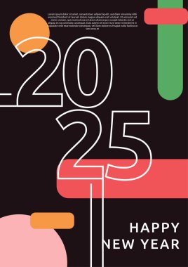 Renkli 2025 Geometrik Kapak Posteri Tasarımı Arkaplanı