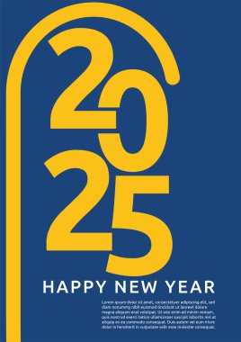 Soyut Mavi ve Sarı 2025 Geometrik Tasarım Arkaplanı