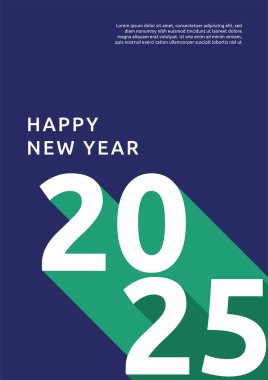 Mavi Yeşil ve Beyaz Minimalis 2025 Kapak Poster Tasarımı Arkaplan