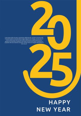 Mavi ve Sarı 2025 Geometrik Kapaklı Poster Tasarımı Arkaplan