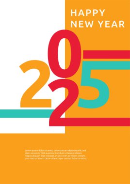 Turuncu Yeşil ve Beyaz Soyut Modern 2025 Kapak Posteri Tasarımı Arkaplan