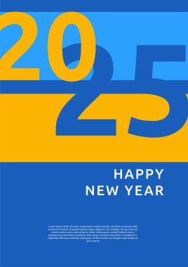 Mavi ve Sarı Soyut Modern 2025 Kapak Posteri Tasarımı Arkaplan