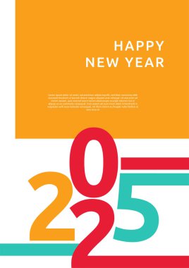 Turuncu Yeşil ve Beyaz 2025 Geometrik Kapak Posteri Tasarımı Arkaplan