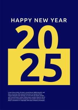 Soyut Mavi ve Sarı 2025 Geometrik Tasarım Arkaplanı