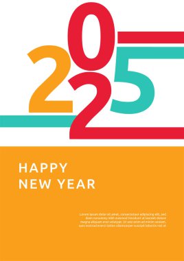 Turuncu Yeşil ve Beyaz Soyut Modern 2025 Kapak Posteri Tasarımı Arkaplan