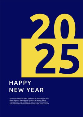 Mavi ve Sarı Soyut Modern 2025 Kapak Posteri Tasarımı Arkaplan