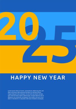 Mavi ve Turuncu 2025 Soyut Şekil Kapağı Poster Tasarımı Arkaplan