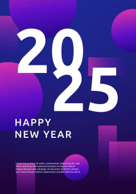 Mavi Mor Mor ve Beyaz Minimalis 2025 Kapak Poster Tasarımı Arkaplan