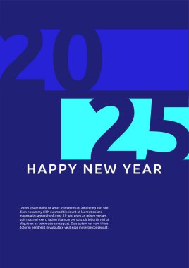 Mavi ve Beyaz 2025 Geometrik Kapak Posteri Tasarımı Arkaplan