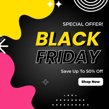 Modern Kara Cuma Satış Etkinliği Moda Tasarımı