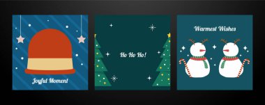 Noel Temalı Neşeli Tatil Kartları