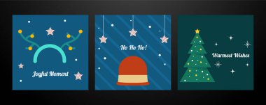 Süslü ve hediye paketli Noel Tasarımları. Noel süsleri ve hediye paketlerinin yer aldığı bir Holiday Illustrations Koleksiyonu. Bayram sezonunu kutlamak için mükemmel.