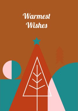 Renkli Noel Ağacı Tasarımı ve Festivalsel Tipografi Sanatı. Kutlama kartları, bayram dekorasyonu ve mevsimlik tasarımlar için mükemmel..