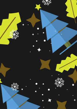 Renkli Noel Ağacı Tasarımı ve Festivalsel Tipografi Sanatı. Kutlama kartları, bayram dekorasyonu ve mevsimlik tasarımlar için mükemmel..